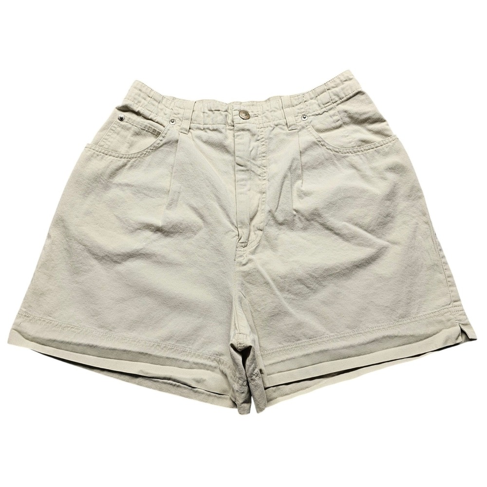 Vintage Banana Republic Khaki Pleated Shorts Womens 10 High Rise Cotton Safari